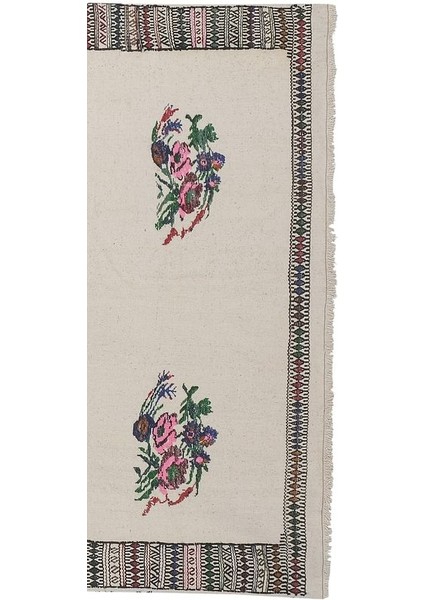 El Dokuma Kilim Karapınar Yöresi Geometrik Desenli Halı 140 x 237 cm