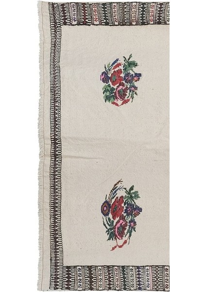 El Dokuma Kilim Karapınar Yöresi Geometrik Desenli Halı 140 x 237 cm
