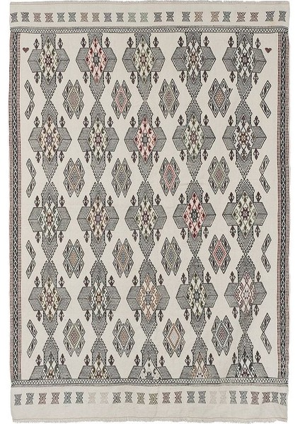 El Dokuma Kilim Karapınar Yöresi Geometrik Desenli Halı 157 x 225 cm