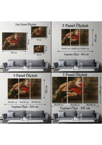 Dekoratif Kanvas Tablo Duvar Dekoru Çıplak Tablo Peter Paul Rubens Cimon ve Pero 5377 Bungknv