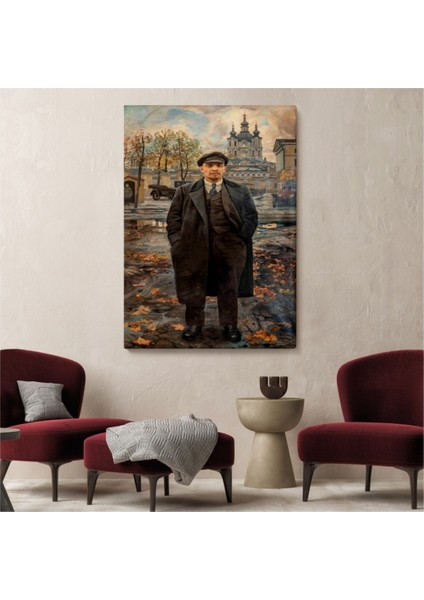 Dekoratif Kanvas Tablo Duvar Dekoru Sovyet Dönemi Rusya Vladimir Lenin 6194 Bungknv