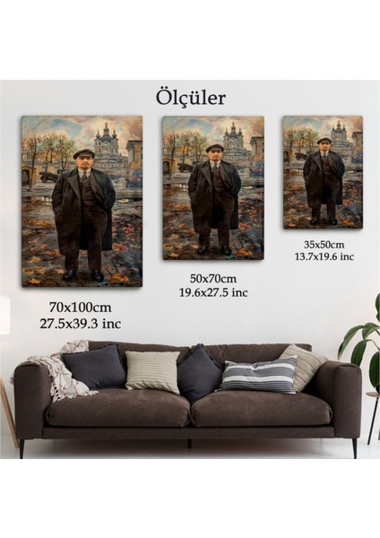 Dekoratif Kanvas Tablo Duvar Dekoru Sovyet Dönemi Rusya Vladimir Lenin 6194 Bungknv