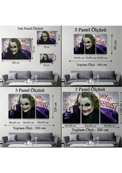 Dekoratif Kanvas Tablo Duvar Dekoru Why So Serious Joker 6618 Bungknv