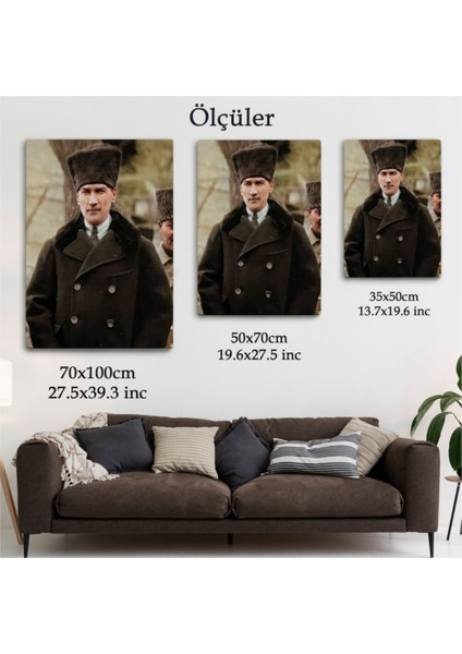 Dekoratif Kanvas Tablo Duvar Dekoru Mustafa Kemal Atatürk Portresi FA125 Bungknv