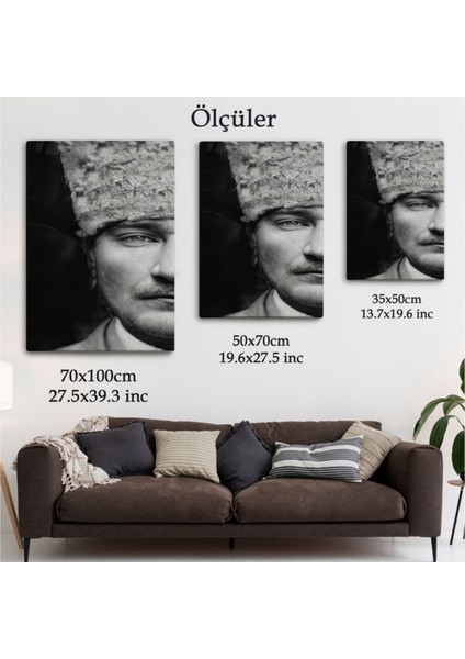 Dekoratif Kanvas Tablo Duvar Dekoru Mustafa Kemal Atatürk Portresi FP140 Bungknv