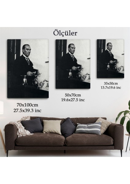 Dekoratif Kanvas Tablo Duvar Dekoru Mustafa Kemal Atatürk Portresi FY148 Bungknv