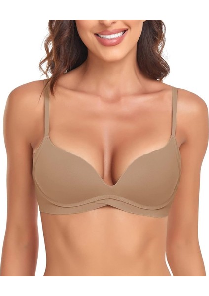Ithal Hafif Destekli Nefes Alabilir Dikişsiz Seamless V Yaka Günlük Sütyen -508 fırsatları