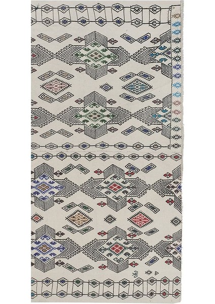 El Dokuma Kilim Karapınar Yöresi Geometrik Desenli Halı 170 x 210 cm