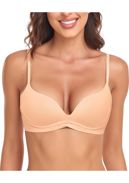Ithal Hafif Destekli Nefes Alabilir Dikişsiz Seamless V Yaka Günlük Sütyen -508 fırsatları