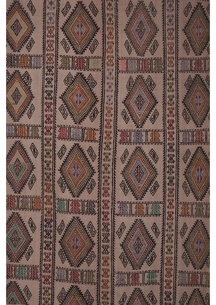 Etnik Bulvar El Dokuma Kilim Karapınar Yöresi Geometrik Desenli Halı 161 x 226 cm