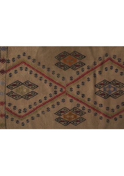 El Dokuma Geometrik Desenli Uzun Yolluk Kilim 50 x 455 cm