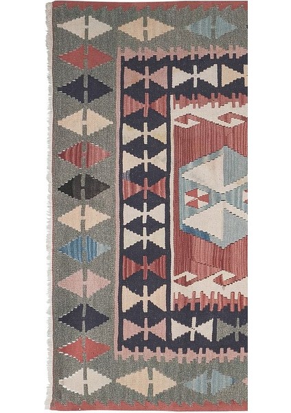 El Dokuma Kayseri Yöresi Geometrik Desenli Uzun Yolluk Kilim 142 x 220 cm fırsatları