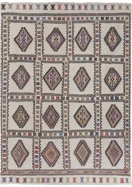 El Dokuma Karapınar Yöresi Geometrik Desenli kilim 149 x 208 cm