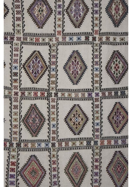 El Dokuma Karapınar Yöresi Geometrik Desenli kilim 149 x 208 cm indirimleri