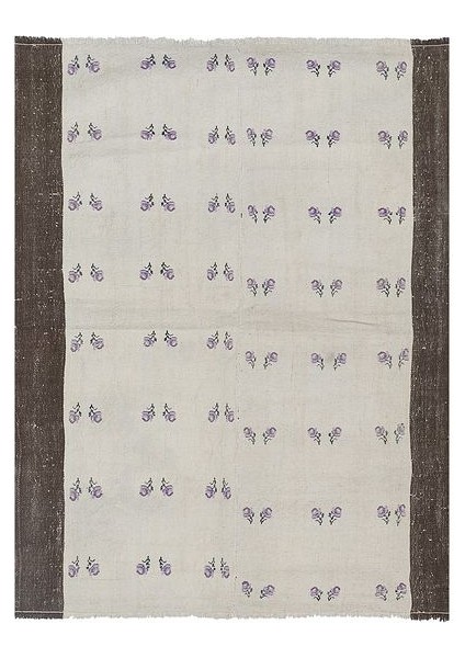 El Dokuma Kilim Karapınar Yöresi Çiçek Desenli Halı 132 x 164 cm