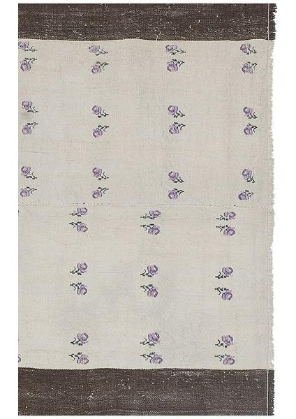El Dokuma Kilim Karapınar Yöresi Çiçek Desenli Halı 132 x 164 cm