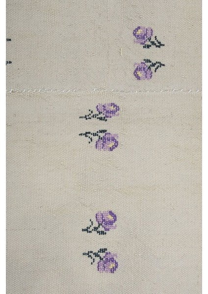 El Dokuma Kilim Karapınar Yöresi Çiçek Desenli Halı 132 x 164 cm