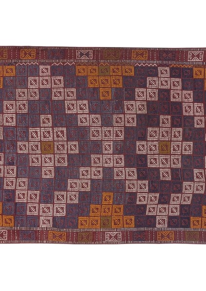 El Dokuma Kilim Bergama Yöresi Geometrik Desenli Halı 136 x 204 cm