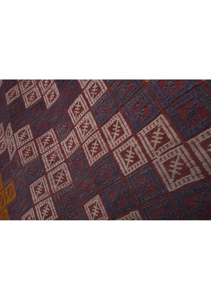 El Dokuma Kilim Bergama Yöresi Geometrik Desenli Halı 136 x 204 cm