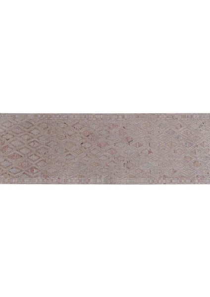 El Dokuma Karapınar Yöresi Geometrik Desenli Uzun Yolluk Kilim 81 x 317 cm