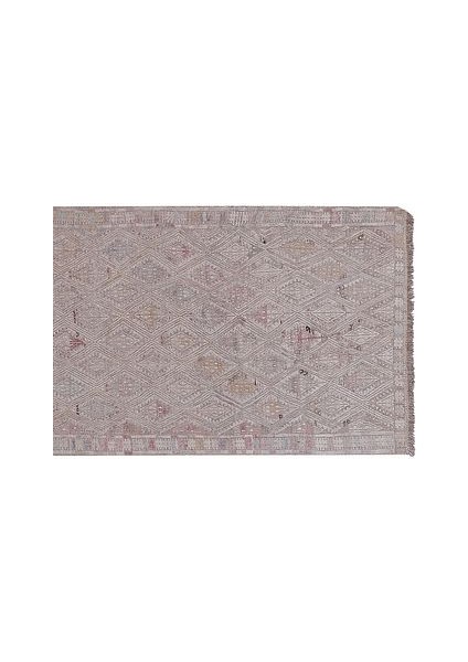 El Dokuma Karapınar Yöresi Geometrik Desenli Uzun Yolluk Kilim 81 x 317 cm