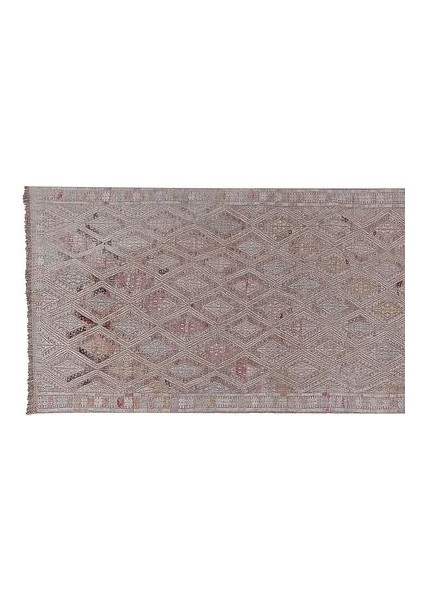 El Dokuma Karapınar Yöresi Geometrik Desenli Uzun Yolluk Kilim 81 x 317 cm