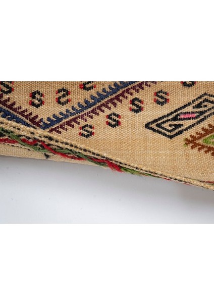 El Dokuma Geometrik Desenli Uzun Yolluk Kilim 58 x 404 cm