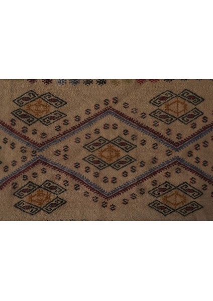 El Dokuma Karapınar Yöresi Geometrik Desenli Uzun Yolluk Kilim 52 x 457 cm