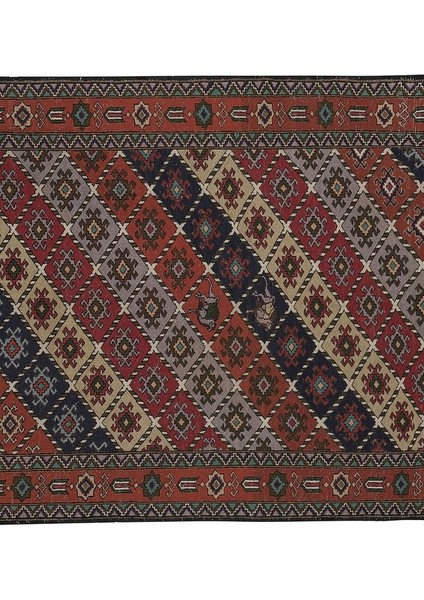 El Dokuma Kilim Geometrik Desenli Halı 126 x 195 cm