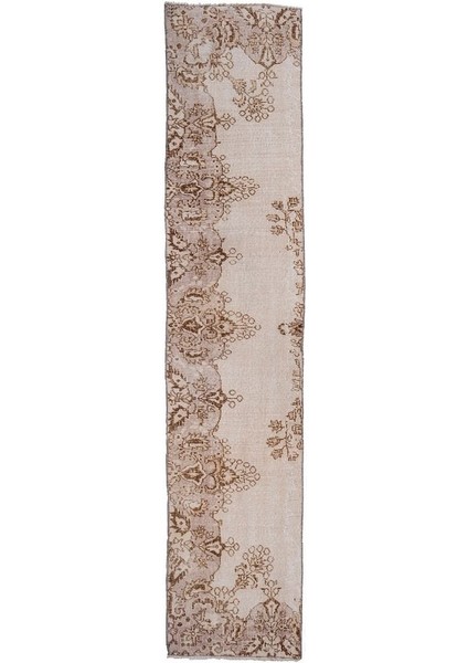 El Dokuma Çiçek Desenli Uzun Yolluk Halı 61 x 290 cm