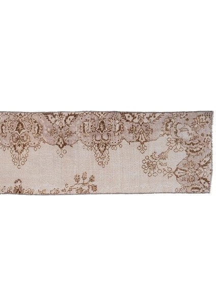 El Dokuma Çiçek Desenli Uzun Yolluk Halı 61 x 290 cm