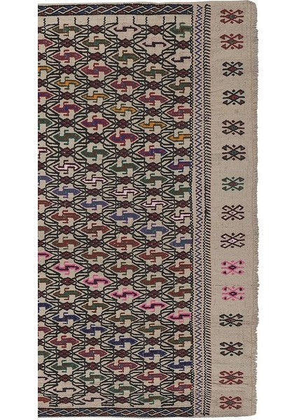 Etnik Bulvar El Dokuma Karapınar Yöresi Geometrik Desenli kilim 115 x 153 cm