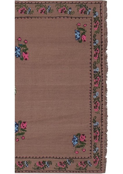 El Dokuma Karapınar Yöresi Çiçek Desenli kilim 123 x 155 cm