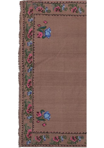 El Dokuma Karapınar Yöresi Çiçek Desenli kilim 123 x 155 cm