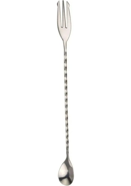 Mojito Tokmağı + Çatallı Bar Kaşığı Seti Siyah Bar Tokmağı Kokteyl Tokmağı Bar Kaşığı 30 cm Kokteyl