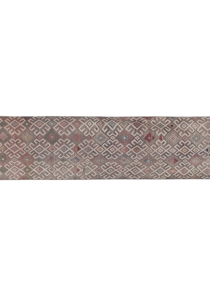 El Dokuma Geometrik Desenli Uzun Yolluk Kilim 72 x 270 cm