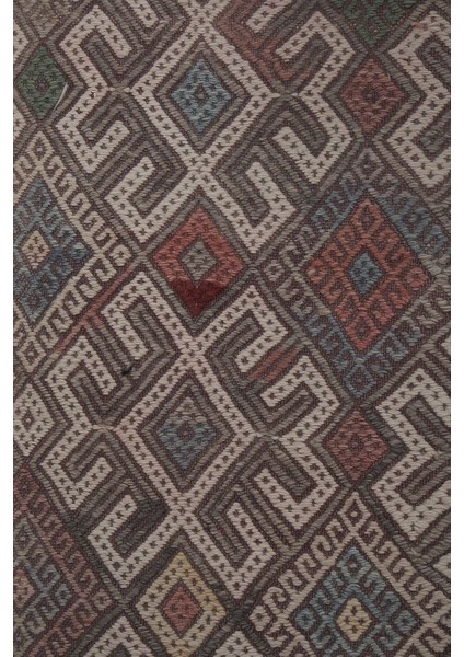 El Dokuma Geometrik Desenli Uzun Yolluk Kilim 72 x 270 cm