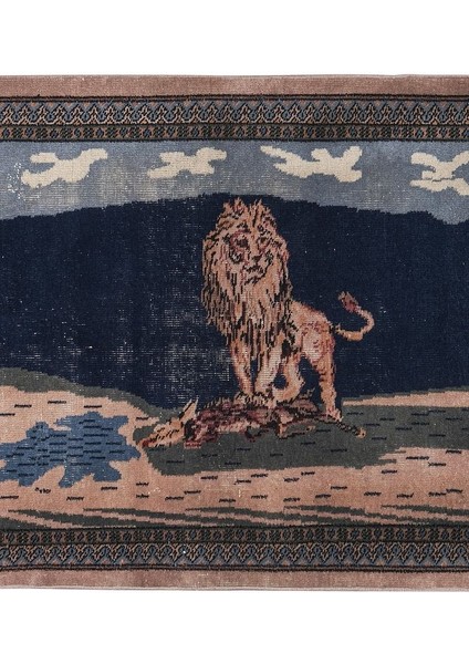 El Dokuma Hayvan Desenli Halı 98 x 122 cm