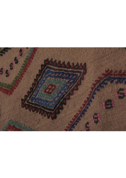 El Dokuma Geometrik Desenli Uzun Yolluk Kilim 46 x 401 cm
