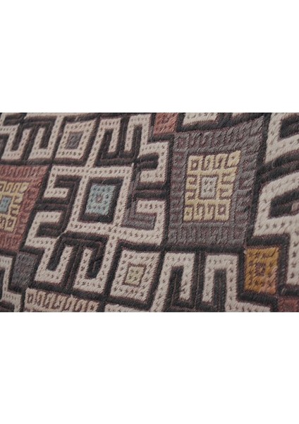 El Dokuma Geometrik Desenli Uzun Yolluk Kilim 64 X 275 Cm