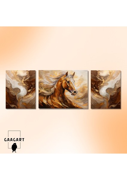 3lü Kanvas Şık Salon Duvar Tablosu Modern Soyut Kahve Gold At fiyatları