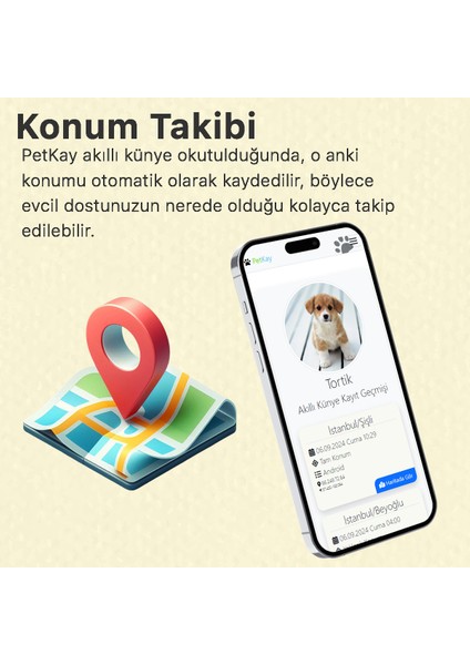 Köpekler Için Akıllı Künye Nfc Akıllı Künye Qr Kod Künye Mavi