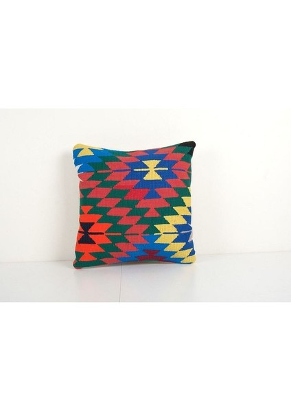 Geometrik El Dokuma Kilim Kırlent Kılıf 40 x 40 cm (Içliksizdir)