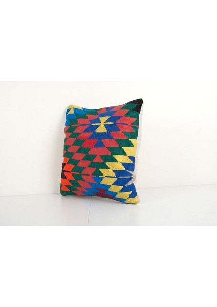 Geometrik El Dokuma Kilim Kırlent Kılıf 40 x 40 cm (Içliksizdir)