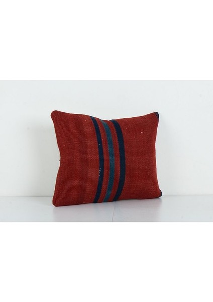 Kırmızı Renkli Çizgili El Dokuma Kilim Kırlent Kılıf 33 x 40 cm fiyatları