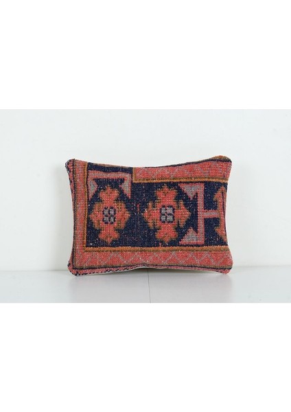 Kırmızı Renkli Geometrik El Dokuma Kilim Kırlent Kılıf 27 x 36 cm
