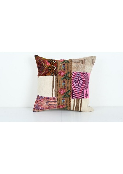 Patchwork El Dokuma Kilim Kırlent Kılıf 48 x 48 cm