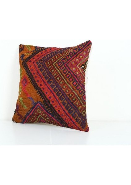 Kırmızı Renkli Geometrik El Dokuma Kilim Kırlent Kılıf 40 x 40 cm modelleri