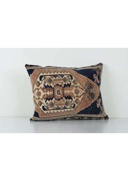 Kahverengi Renkli Geometrik El Dokuma Kilim Kırlent Kılıf 40 x 55 cm fiyatları