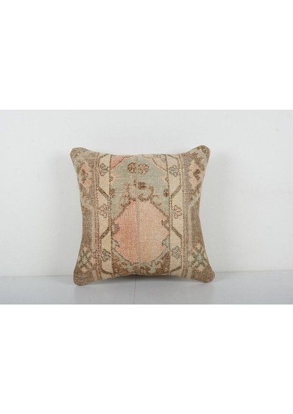 Kahverengi Renkli Geometrik El Dokuma Kilim Kırlent Kılıf (Içliksizdir) 45 x 45 cm